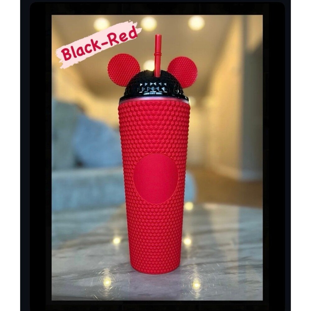 (BLACK & RED) Mickey Mouse Studded Tumbler 24 oz.